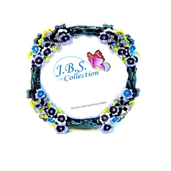 Crystal accent JBS Collection Hand painted Photo Frame Picture Holder - Picture 2 of 7